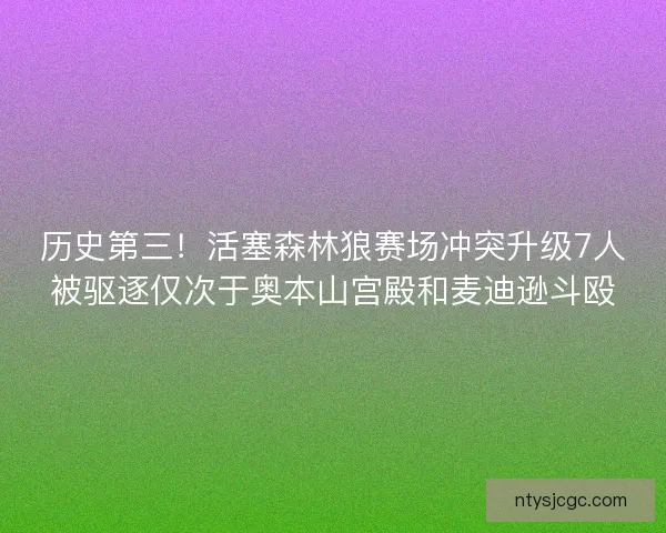 历史第三！活塞森林狼赛场冲突升级7人被驱逐仅次于奥本山宫殿和麦迪逊斗殴